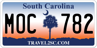 SC license plate MOC782