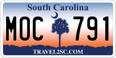 SC license plate MOC791