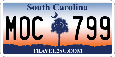 SC license plate MOC799