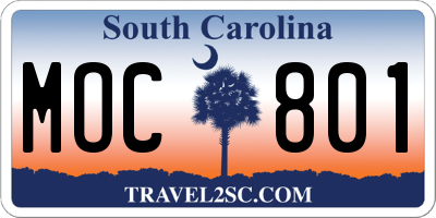 SC license plate MOC801