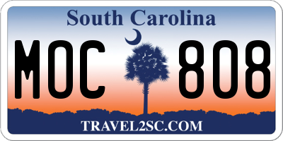 SC license plate MOC808