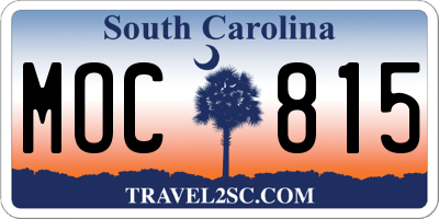 SC license plate MOC815