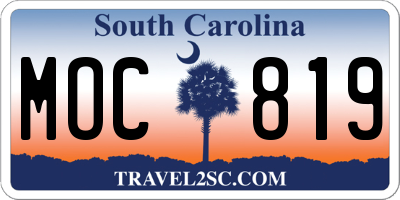 SC license plate MOC819