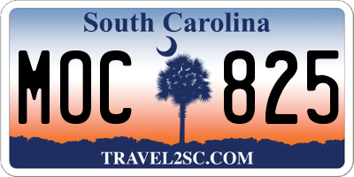 SC license plate MOC825