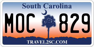 SC license plate MOC829