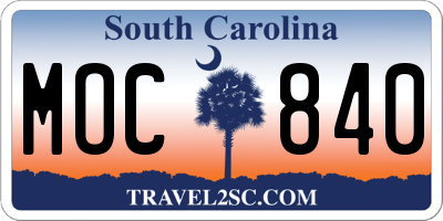 SC license plate MOC840