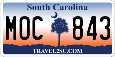 SC license plate MOC843