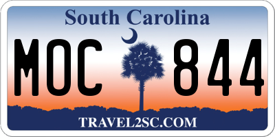 SC license plate MOC844
