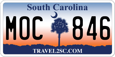 SC license plate MOC846