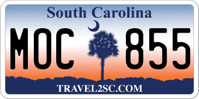 SC license plate MOC855