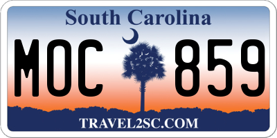 SC license plate MOC859