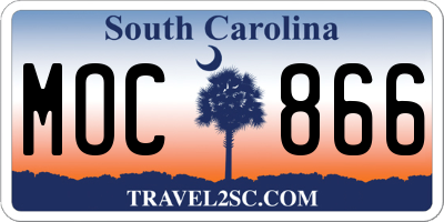 SC license plate MOC866