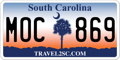 SC license plate MOC869