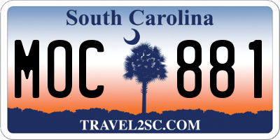 SC license plate MOC881