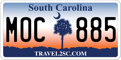 SC license plate MOC885