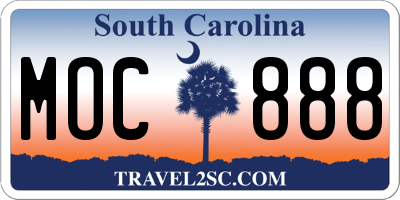 SC license plate MOC888