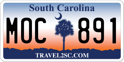 SC license plate MOC891