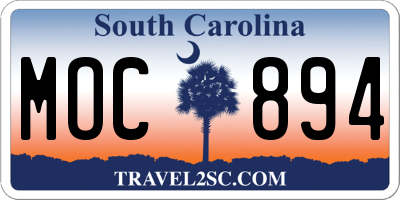 SC license plate MOC894