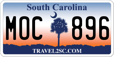 SC license plate MOC896
