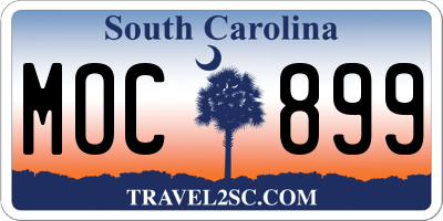 SC license plate MOC899