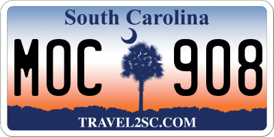 SC license plate MOC908
