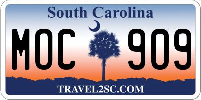 SC license plate MOC909