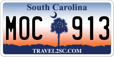 SC license plate MOC913