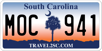 SC license plate MOC941