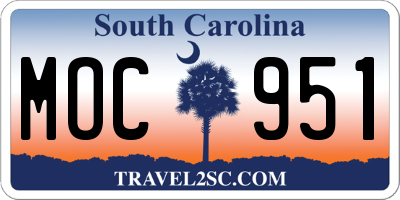 SC license plate MOC951