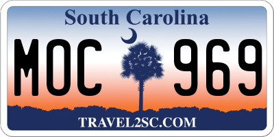 SC license plate MOC969