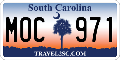 SC license plate MOC971
