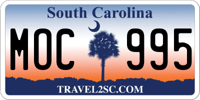 SC license plate MOC995