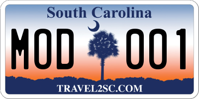 SC license plate MOD001