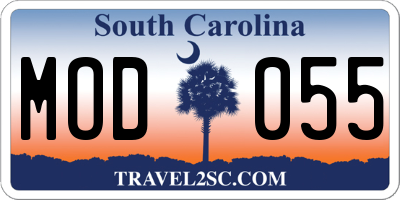 SC license plate MOD055