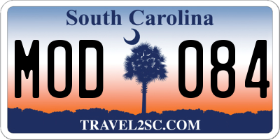 SC license plate MOD084