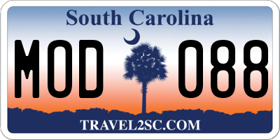 SC license plate MOD088