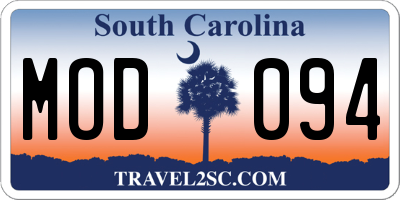 SC license plate MOD094