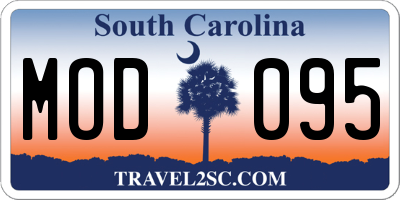 SC license plate MOD095