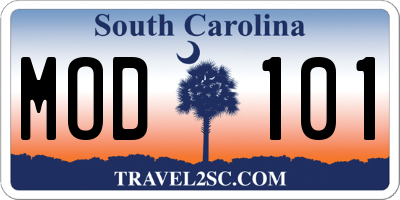 SC license plate MOD101