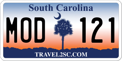 SC license plate MOD121