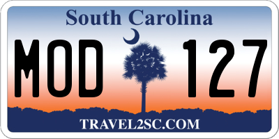 SC license plate MOD127