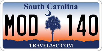SC license plate MOD140