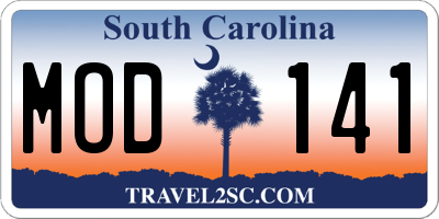 SC license plate MOD141