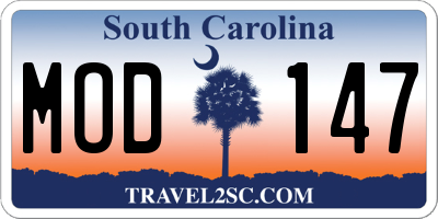 SC license plate MOD147