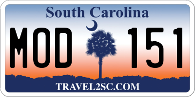 SC license plate MOD151