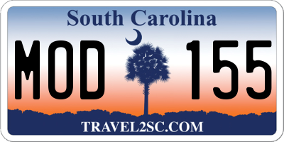 SC license plate MOD155