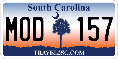 SC license plate MOD157
