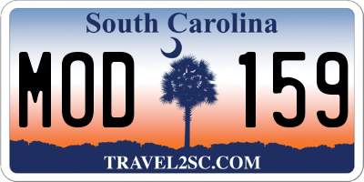 SC license plate MOD159