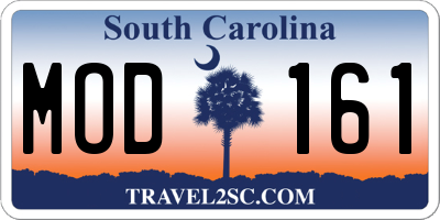 SC license plate MOD161