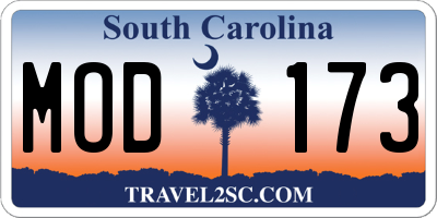 SC license plate MOD173